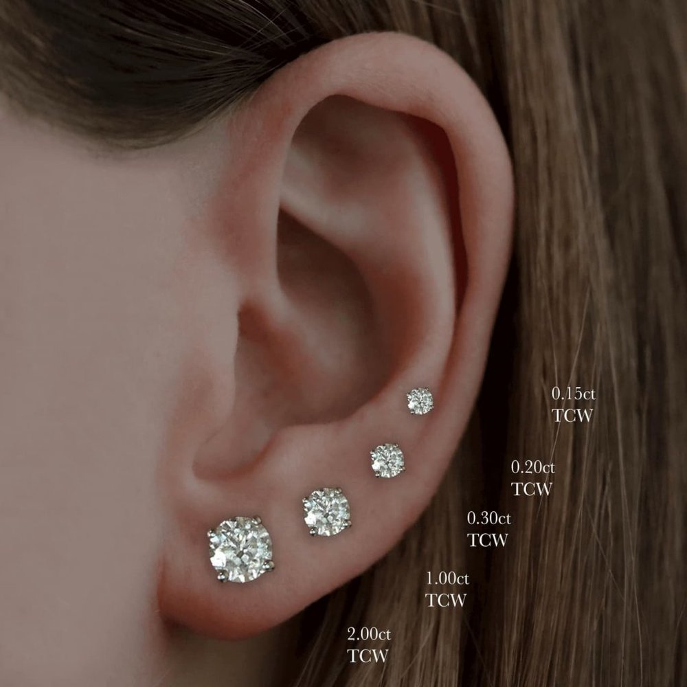 Certified 4ct. t.w. Diamond Moissanite Round Stud Earrings NEW - Picture 6 of 9